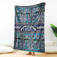 Maori Matariki Blanket Blue Galaxy Aesthetic Koru Art
