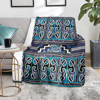 Maori Matariki Blanket Blue Galaxy Aesthetic Koru Art