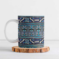Maori Matariki Ceramic Mug Blue Galaxy Aesthetic Koru Art