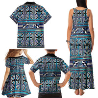 Maori Matariki Family Matching Tank Maxi Dress and Hawaiian Shirt Blue Galaxy Aesthetic Koru Art
