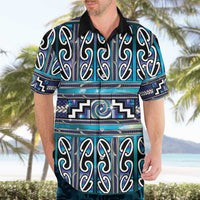 Maori Matariki Hawaiian Shirt Blue Galaxy Aesthetic Koru Art