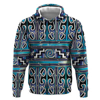 Maori Matariki Hoodie Blue Galaxy Aesthetic Koru Art LT01 Pullover Hoodie Blue - Polynesian Pride