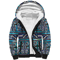 Maori Matariki Sherpa Hoodie Blue Galaxy Aesthetic Koru Art