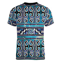 Maori Matariki Women V-Neck T-Shirt Blue Galaxy Aesthetic Koru Art