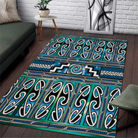 Maori Matariki Area Rug Green Galaxy Aesthetic Koru Art LT01 Green - Polynesian Pride