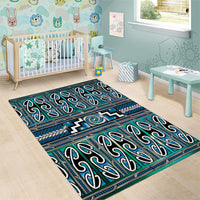 Maori Matariki Area Rug Green Galaxy Aesthetic Koru Art LT01 - Polynesian Pride