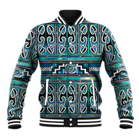 Maori Matariki Baseball Jacket Green Galaxy Aesthetic Koru Art