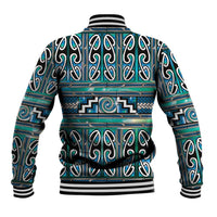 Maori Matariki Baseball Jacket Green Galaxy Aesthetic Koru Art