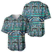 Maori Matariki Baseball Jersey Green Galaxy Aesthetic Koru Art