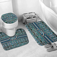 Maori Matariki Bathroom Set Green Galaxy Aesthetic Koru Art LT01 Mat Set Only (3 pcs) One Size Green - Polynesian Pride