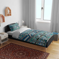 Maori Matariki Bedding Set Green Galaxy Aesthetic Koru Art