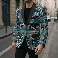 Maori Matariki Blazer Green Galaxy Aesthetic Koru Art LT01 - Polynesian Pride