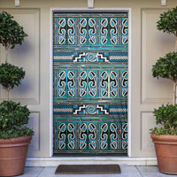 Maori Matariki Door Cover Green Galaxy Aesthetic Koru Art LT01 Green - Polynesian Pride