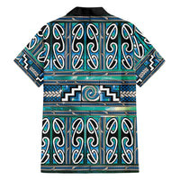 Maori Matariki Family Matching Off Shoulder Short Dress and Hawaiian Shirt Green Galaxy Aesthetic Koru Art