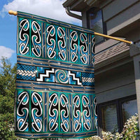 Maori Matariki Garden Flag Green Galaxy Aesthetic Koru Art LT01 - Polynesian Pride