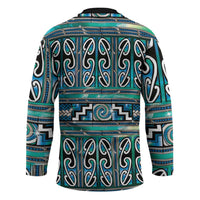 Maori Matariki Hockey Jersey Green Galaxy Aesthetic Koru Art