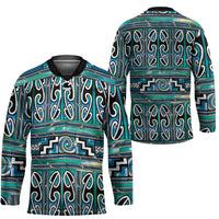 Maori Matariki Hockey Jersey Green Galaxy Aesthetic Koru Art