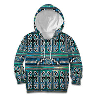 Maori Matariki Kid Hoodie Green Galaxy Aesthetic Koru Art