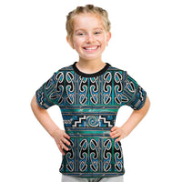Maori Matariki Kid T Shirt Green Galaxy Aesthetic Koru Art