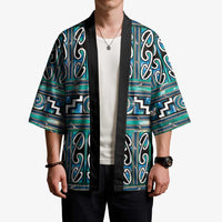 Maori Matariki Kimono Green Galaxy Aesthetic Koru Art LT01 - Polynesian Pride