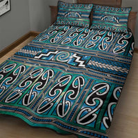 Maori Matariki Quilt Bed Set Green Galaxy Aesthetic Koru Art LT01 - Polynesian Pride