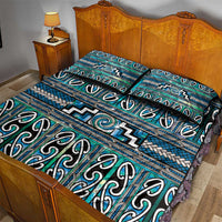 Maori Matariki Quilt Bed Set Green Galaxy Aesthetic Koru Art LT01 - Polynesian Pride