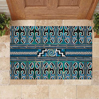 Maori Matariki Rubber Doormat Green Galaxy Aesthetic Koru Art LT01 Green - Polynesian Pride