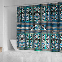 Maori Matariki Shower Curtain Green Galaxy Aesthetic Koru Art LT01 - Polynesian Pride