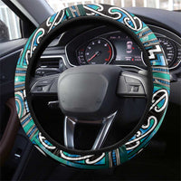 Maori Matariki Steering Wheel Cover Green Galaxy Aesthetic Koru Art