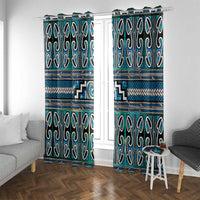 Maori Matariki Window Curtain Green Galaxy Aesthetic Koru Art LT01 With Grommets Green - Polynesian Pride