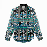 Maori Matariki Women Casual Shirt Green Galaxy Aesthetic Koru Art LT01 - Polynesian Pride