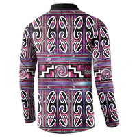 Maori Matariki Button Sweatshirt Pink Galaxy Aesthetic Koru Art
