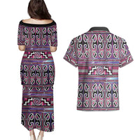 Maori Matariki Couples Matching Puletasi and Hawaiian Shirt Pink Galaxy Aesthetic Koru Art LT01 - Polynesian Pride