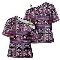 Maori Matariki Cross Shoulder Shirt Pink Galaxy Aesthetic Koru Art
