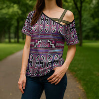 Maori Matariki Cross Shoulder Shirt Pink Galaxy Aesthetic Koru Art