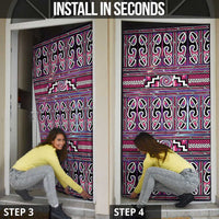 Maori Matariki Door Cover Pink Galaxy Aesthetic Koru Art
