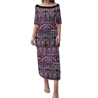 Maori Matariki Family Matching Puletasi and Hawaiian Shirt Pink Galaxy Aesthetic Koru Art LT01 Mom's Dress Pink - Polynesian Pride