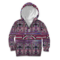 Maori Matariki Kid Hoodie Pink Galaxy Aesthetic Koru Art