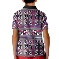 Maori Matariki Kid Polo Shirt Pink Galaxy Aesthetic Koru Art