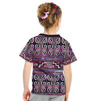 Maori Matariki Kid T Shirt Pink Galaxy Aesthetic Koru Art LT01 - Polynesian Pride