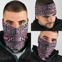 Maori Matariki Neck Gaiter Pink Galaxy Aesthetic Koru Art LT01 - Polynesian Pride