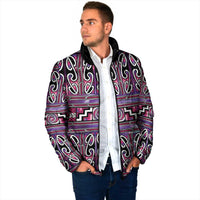 Maori Matariki Padded Jacket Pink Galaxy Aesthetic Koru Art LT01 - Polynesian Pride