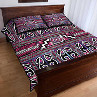 Maori Matariki Quilt Bed Set Pink Galaxy Aesthetic Koru Art