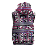 Maori Matariki Sleeveless Zip Hoodie Pink Galaxy Aesthetic Koru Art LT01 - Polynesian Pride