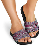 Maori Matariki Slide Sandals Pink Galaxy Aesthetic Koru Art LT01 - Polynesian Pride