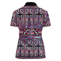 Maori Matariki Women Polo Shirt Pink Galaxy Aesthetic Koru Art LT01 - Polynesian Pride