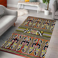 Maori Matariki Area Rug Yellow Galaxy Aesthetic Koru Art LT01 - Polynesian Pride