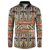 Maori Matariki Button Sweatshirt Yellow Galaxy Aesthetic Koru Art