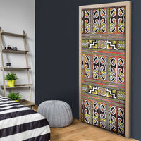 Maori Matariki Door Cover Yellow Galaxy Aesthetic Koru Art