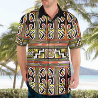 Maori Matariki Hawaiian Shirt Yellow Galaxy Aesthetic Koru Art